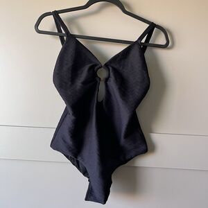 Anthropologie Malai Eiffel‎ One-Piece Swimsuit $168 Women Medium Sexy Black GUC